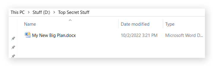 Eine verschlüsselte Datei in Windows